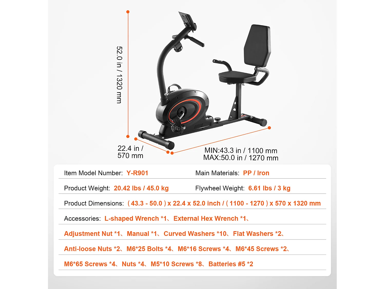Vélo d'Appartement, SucceBuy Vélo d'Exercice Couché Adulte Senior Fit Vélo Stationnaire à Résistance Magnétique