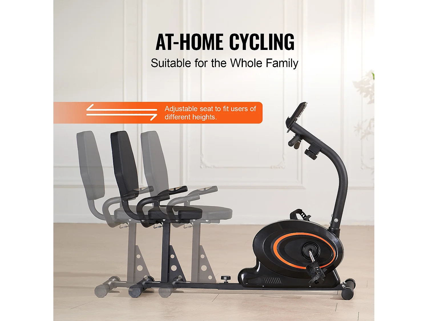 Vélo d'Appartement, SucceBuy Vélo d'Exercice Couché Adulte Senior Fit Vélo Stationnaire à Résistance Magnétique