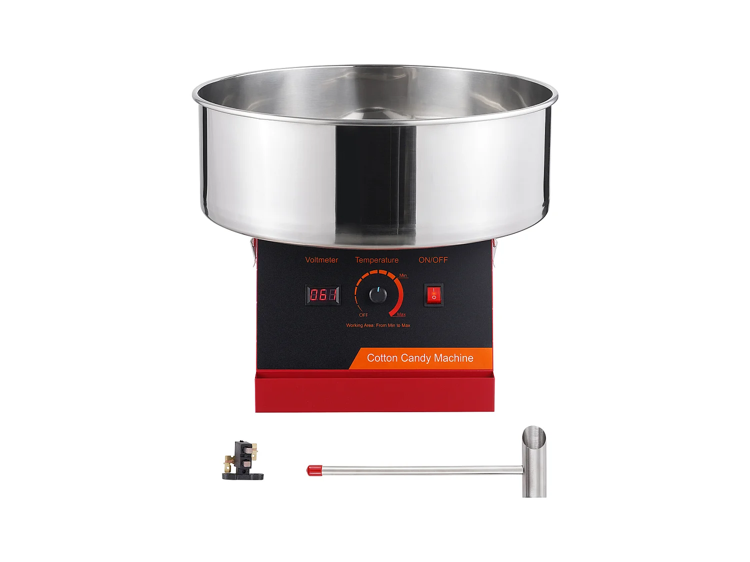 Machine à Barbe à Papa Commerciale SucceBuy, Machine à Barbe à Papa 1000 W, Rouge