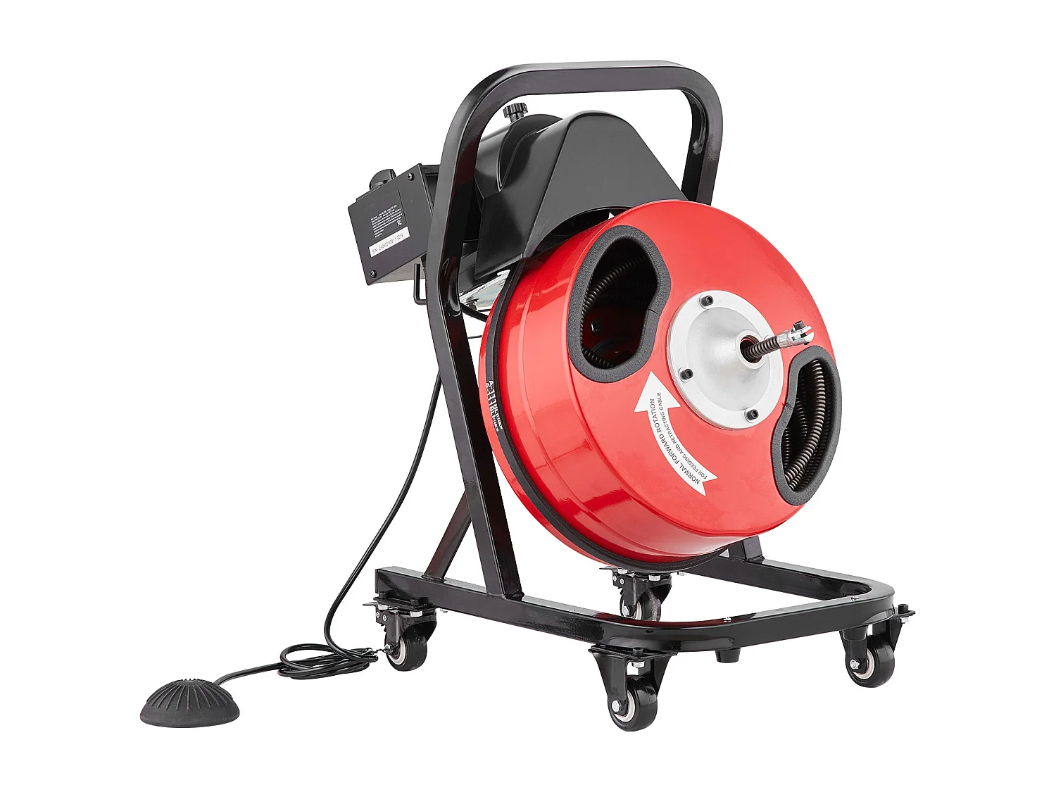 Machine de Nettoyage de Drain, SucceBuy Machine de Nettoyage de Drain 15 m × 1.27 cm Tarière Manuelle avec Roues