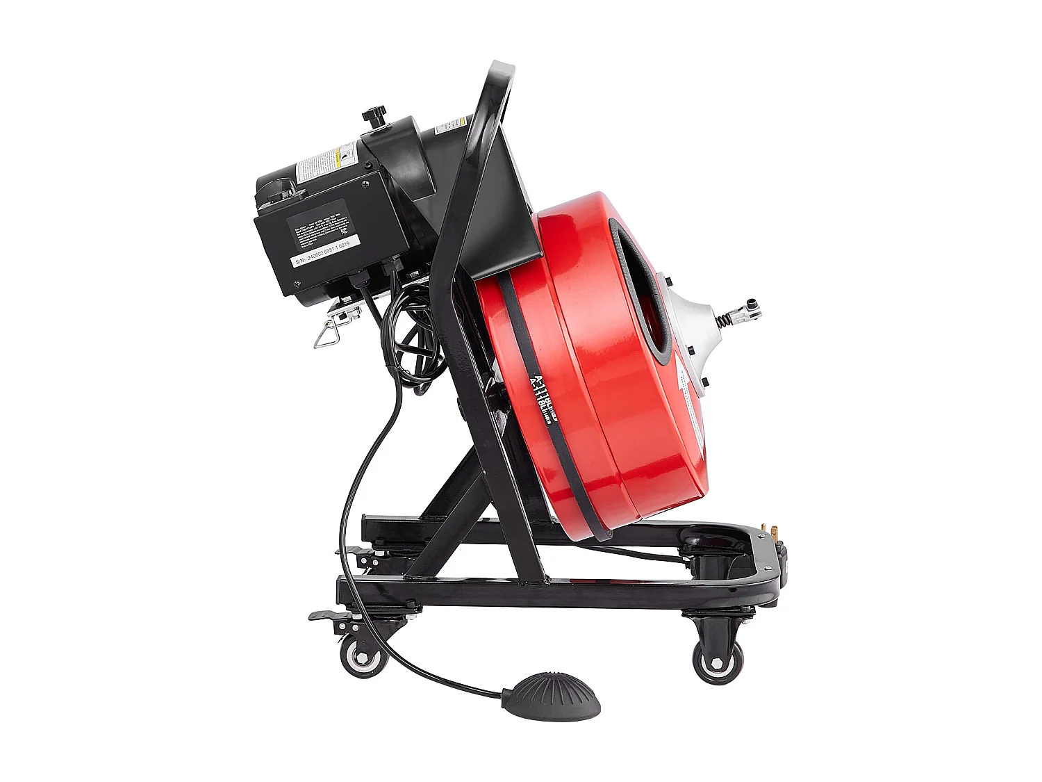 Machine de Nettoyage de Drain, SucceBuy Machine de Nettoyage de Drain 15 m × 1.27 cm Tarière Manuelle avec Roues