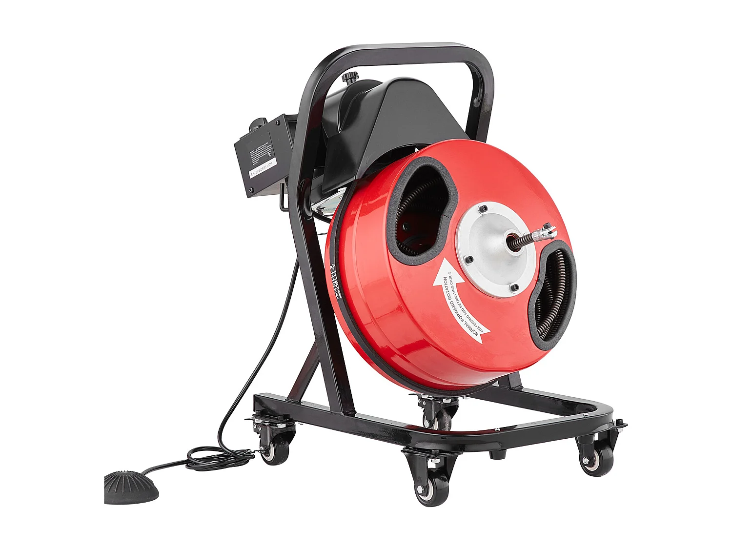 Machine de Nettoyage de Drain, SucceBuy Machine de Nettoyage de Drain 15 m × 1.27 cm Tarière Manuelle avec Roues