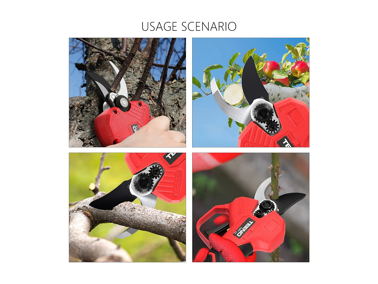 Elagueuse électrique rechargeable sans balais, 2 batteries 2000mAh, lames de rechange X 2