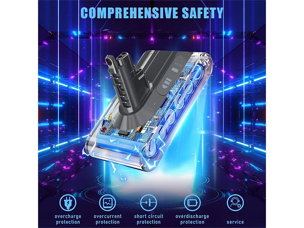 Batterie pour Dyson Aspirateurs V10 SV12, 3900mAh