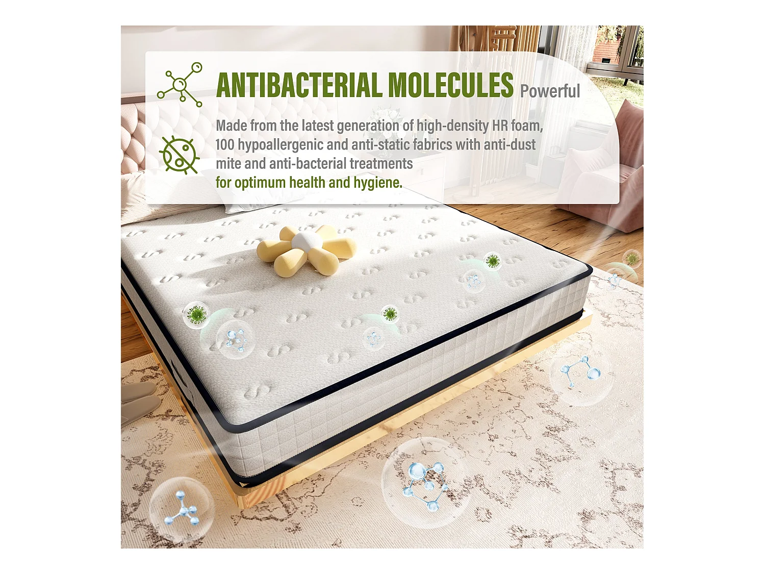 Matelas en mousse 90x200cm, Épaisseur 22 cm