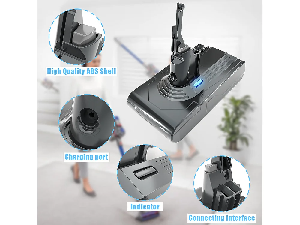 Batterie pour Dyson aspirateurs V8 SV10, avec 2 Filtres