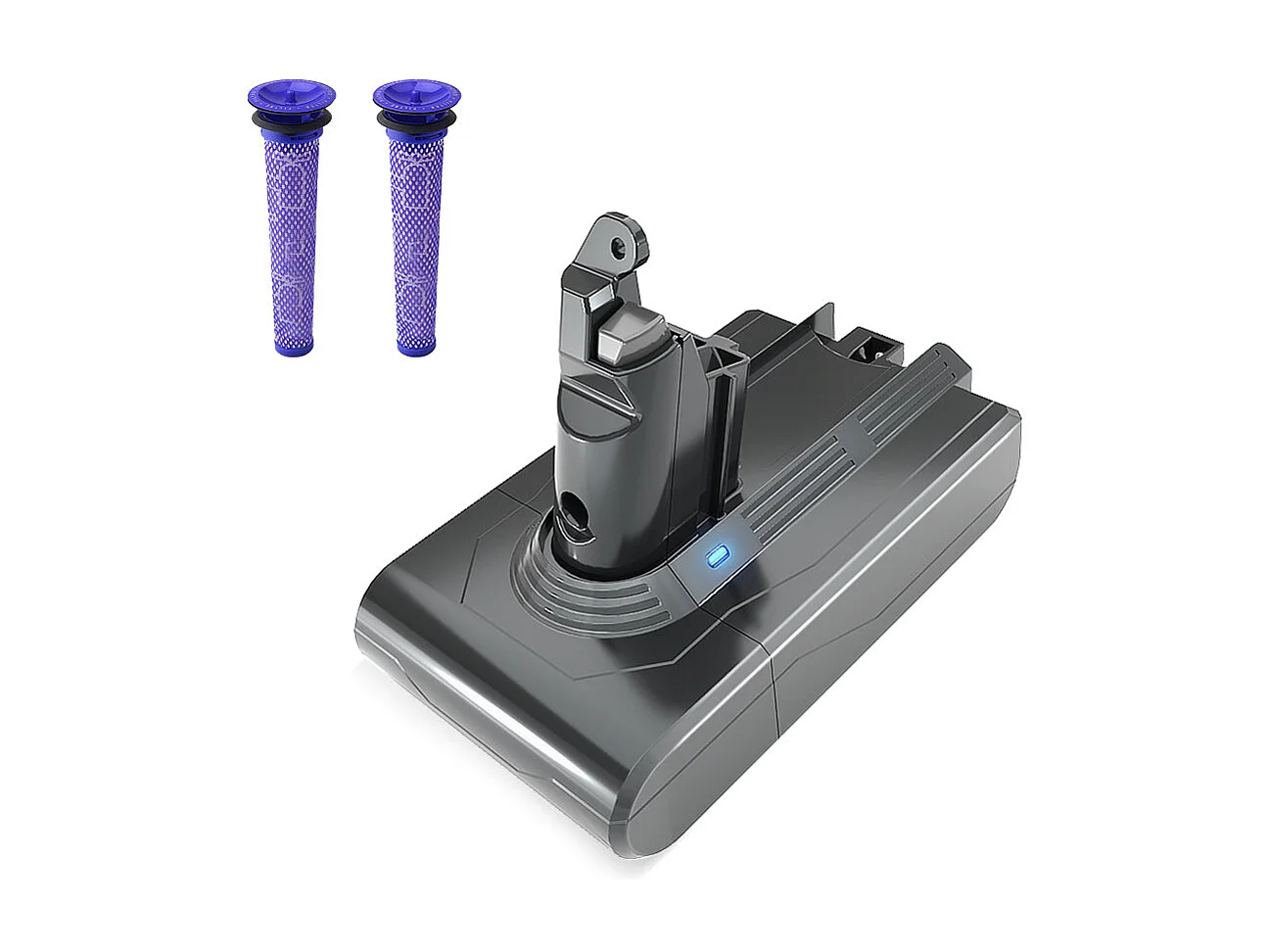 Batterie pour Dyson aspirateurs V6, avec 2 Filtres