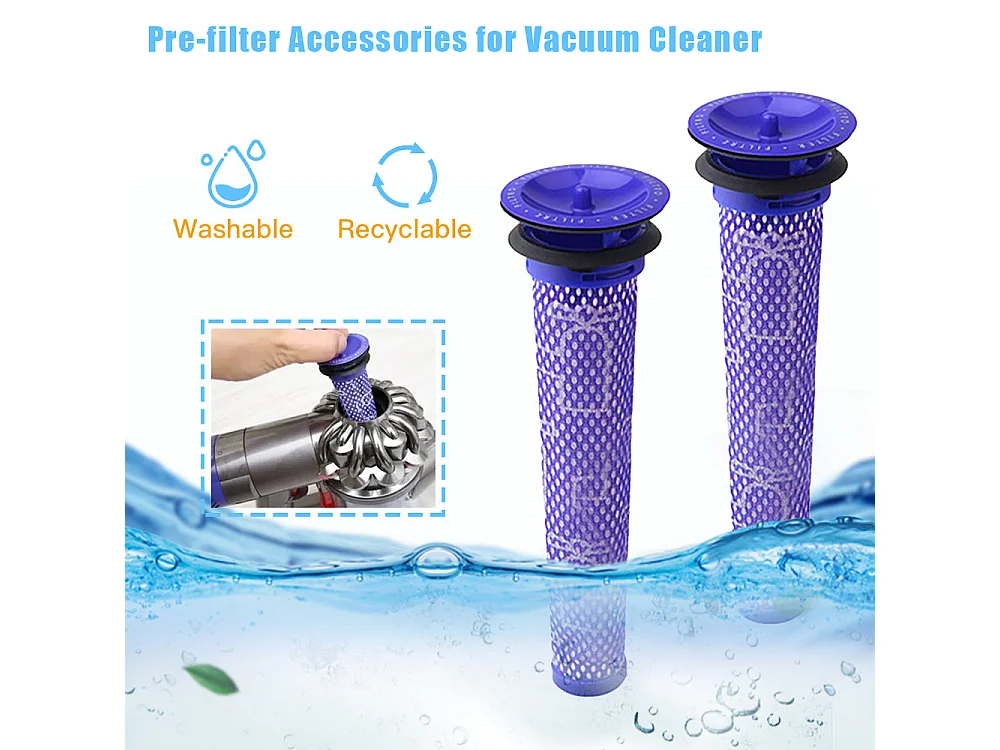 Batterie pour Dyson aspirateurs V6, avec 2 Filtres