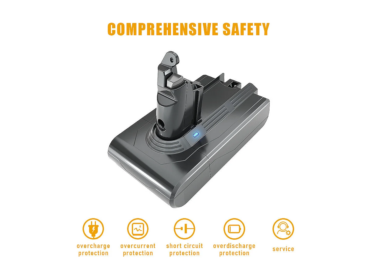 Batterie pour Dyson aspirateurs V6, avec 2 Filtres