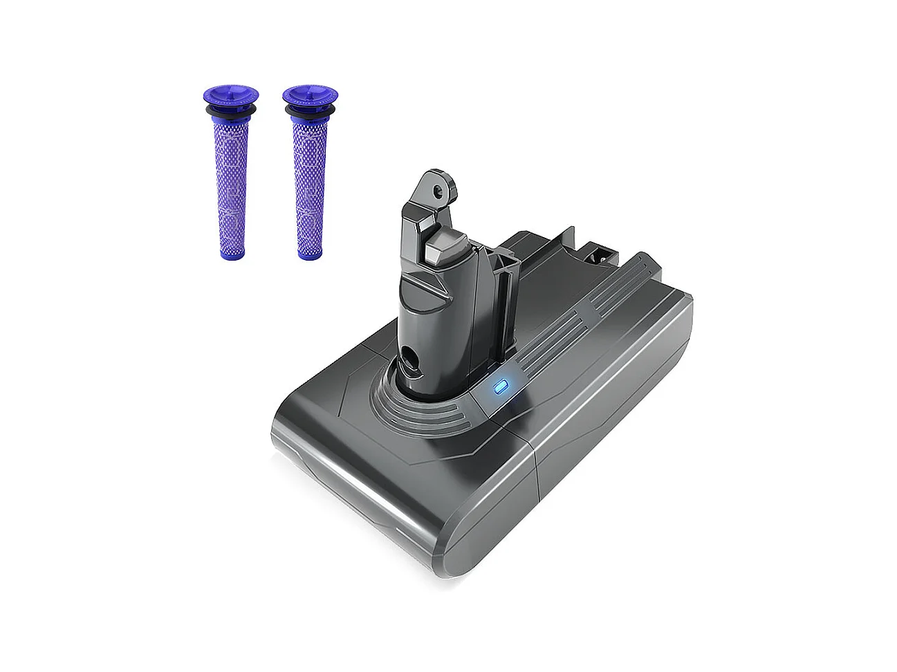 Batterie pour Dyson aspirateurs V6, avec 2 Filtres