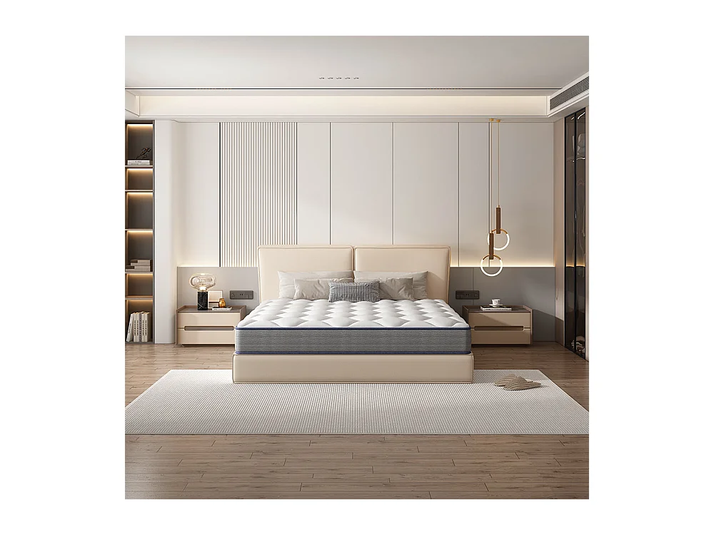 Matelas a Memoire 90x190cm de Forme en Mousse et Ressorts, Épaisseur20 cm