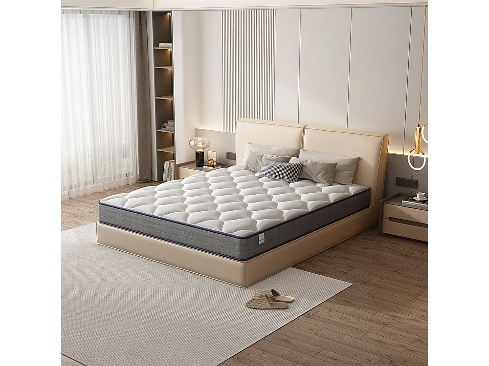 Matelas a Memoire 90x190cm de Forme en Mousse et Ressorts, Épaisseur20 cm
