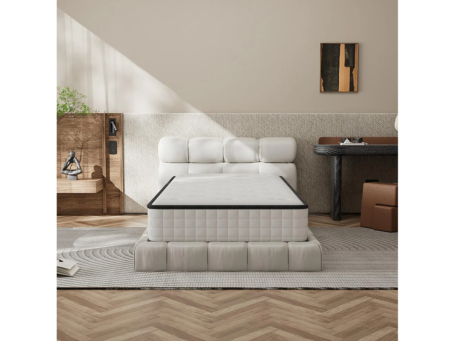 Matelas en Mousse à Mémoire de Forme 90x190 cm, 25 cm Épaisseur