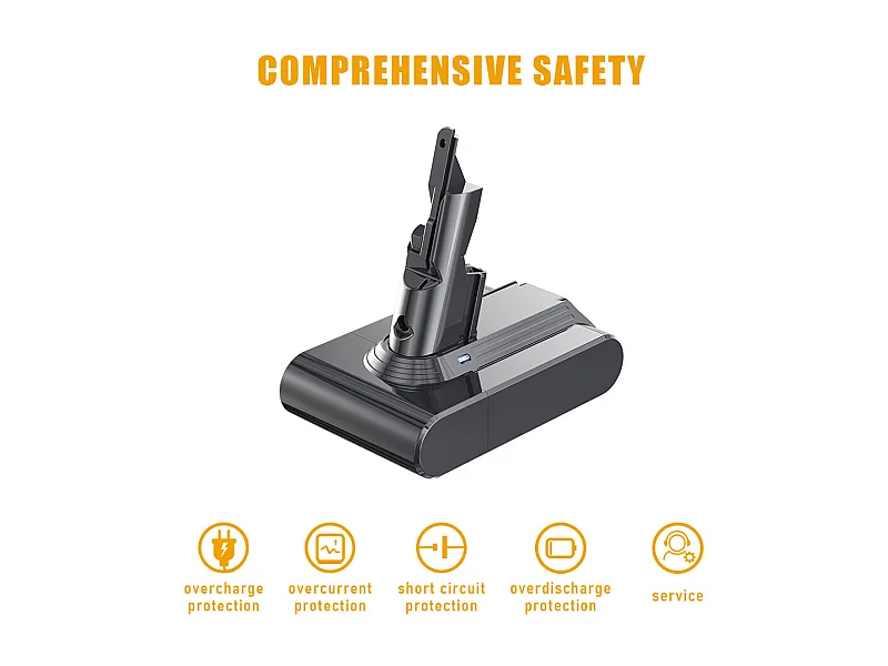 Batterie pour Dyson Aspirateurs V7 SV11, 4600mAh, avec 2 Filtres