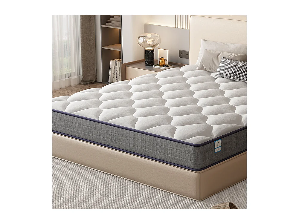 Matelas Ressorts 140x190cm de Forme en Mousse et Ressorts, 20 cm Épaisseur