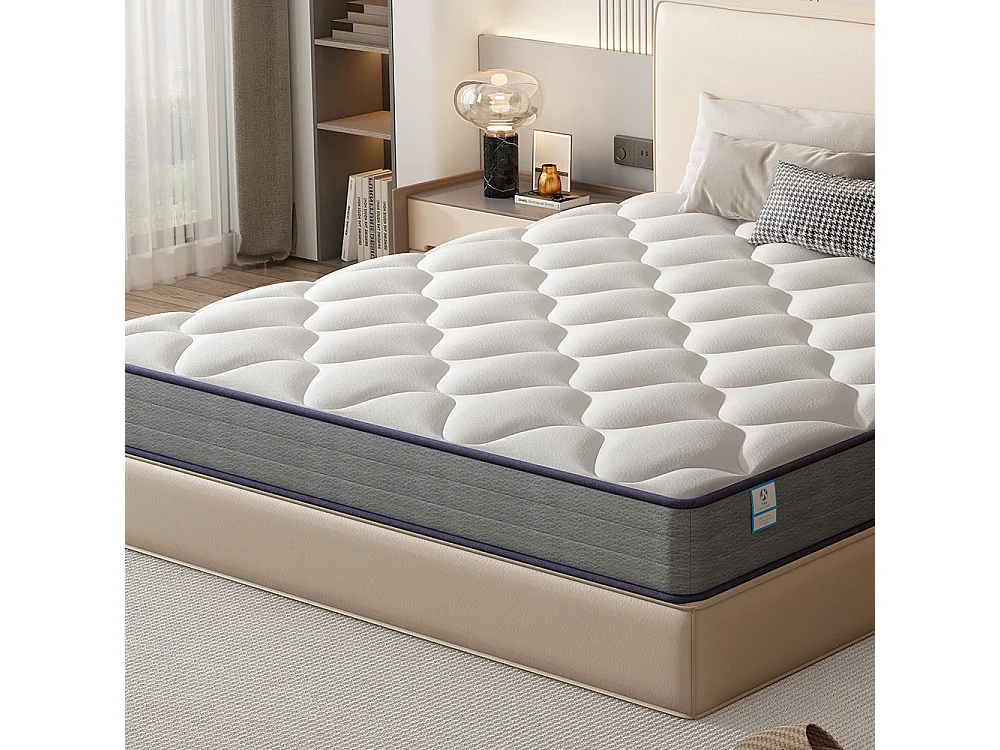 Matelas Ressorts 140x190cm de Forme en Mousse et Ressorts, 20 cm Épaisseur