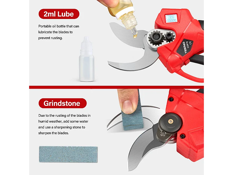 Sécateur électrique sur fil brushless 30mm avec LCD, 2 * 2000mAh Batteries