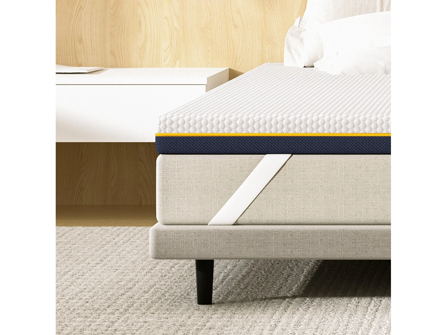 Matelas de 7,5 cm d'épaisseur, 140 x 190 cm, mousse à mémoire de forme, ergonomique, lavable