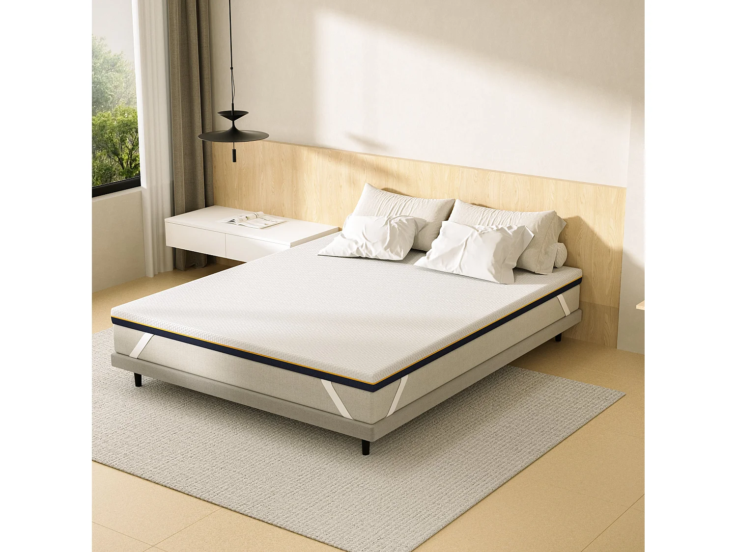 Matras van 7,5 cm dik, 140 x 190 cm, traagschuim, ergonomisch, wasbaar