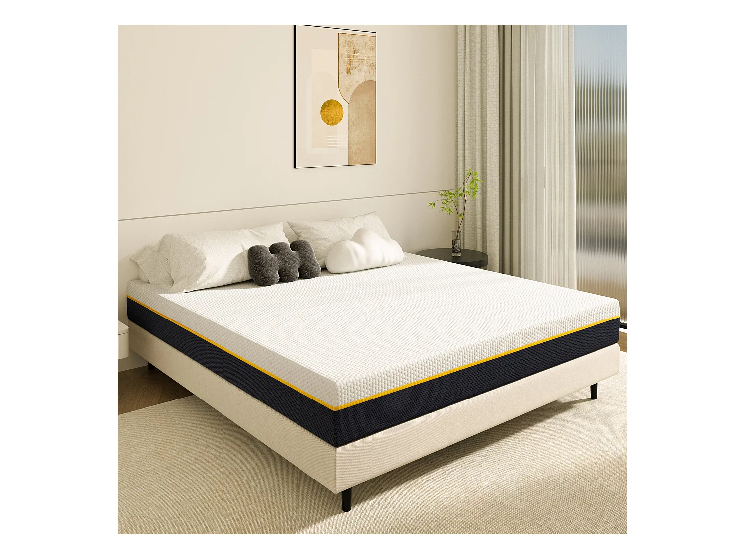 Matelas adulte double en mousse, 140*200 cm, 17 cm d'épaisseur