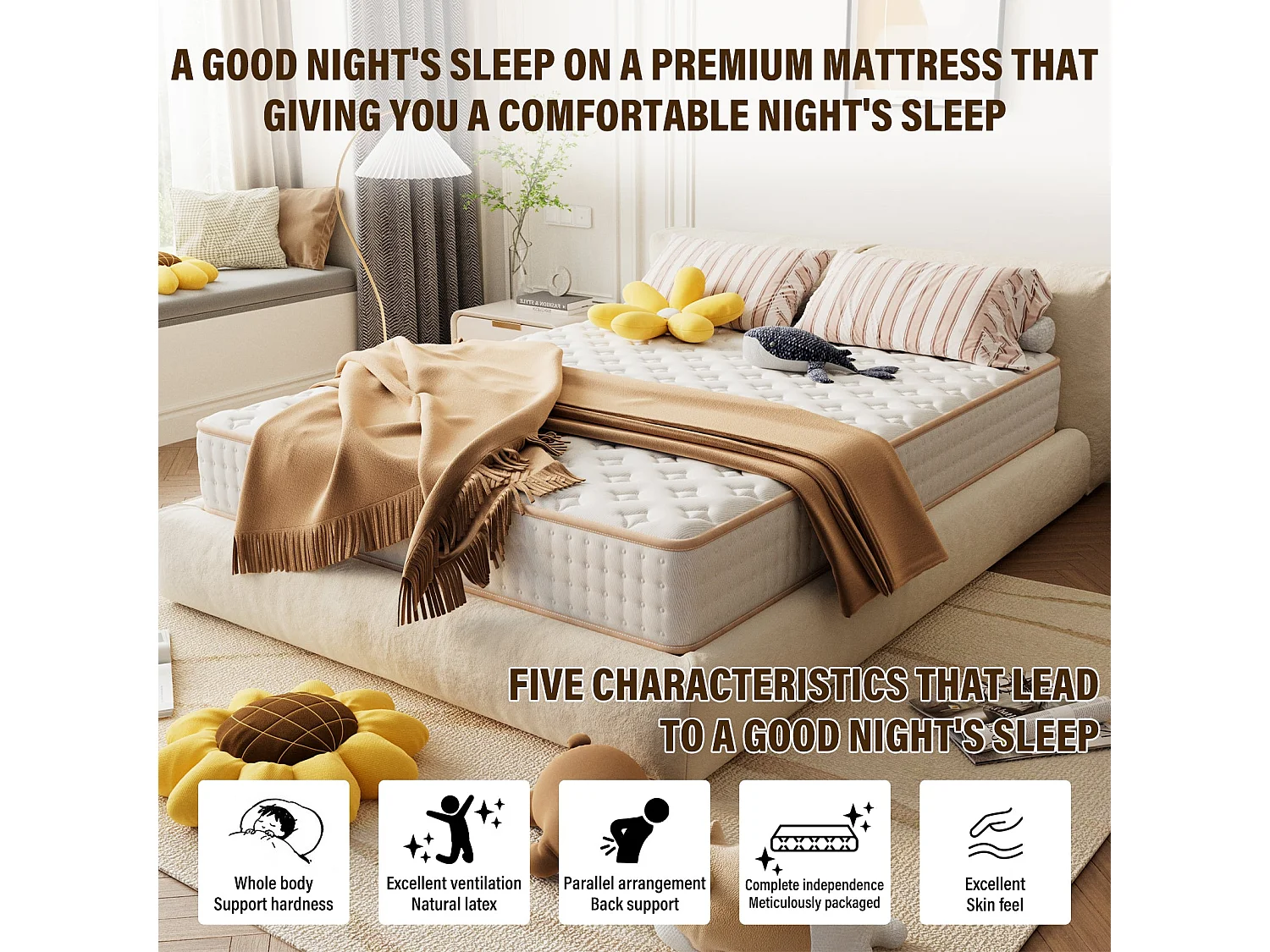 Schuimmatras 140 x 190 cm, dikte 18 cm