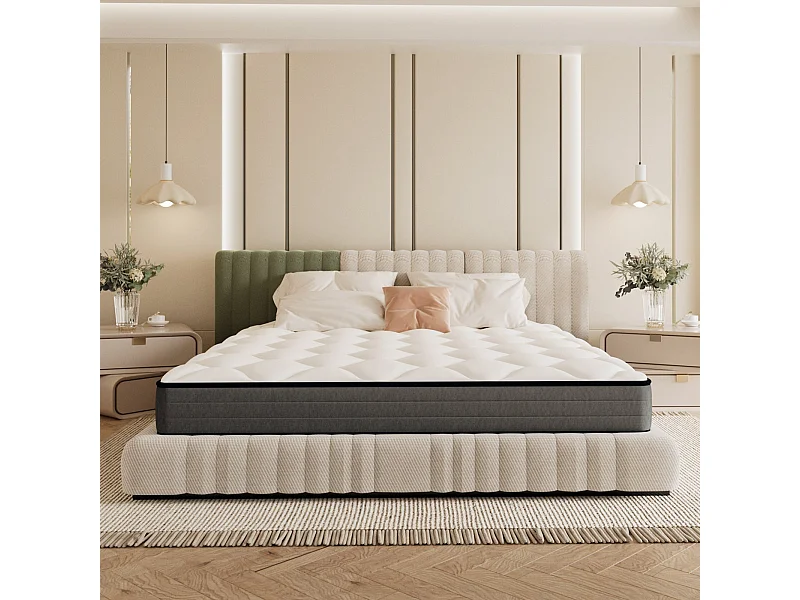 Matelas Ressorts 160x200 Épaisseur 20 cm Confort,Ergonomique  7 Zones Ergonomique
