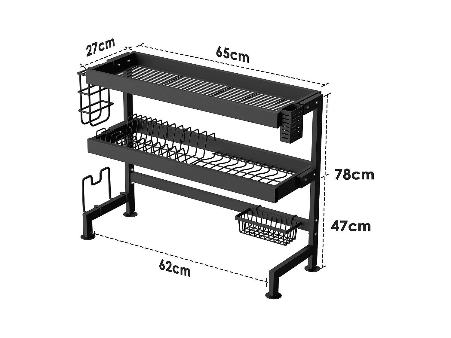 Égouttoir à Vaisselle en INOX, pour Comptoir de Cuisine et Évier -65cm
