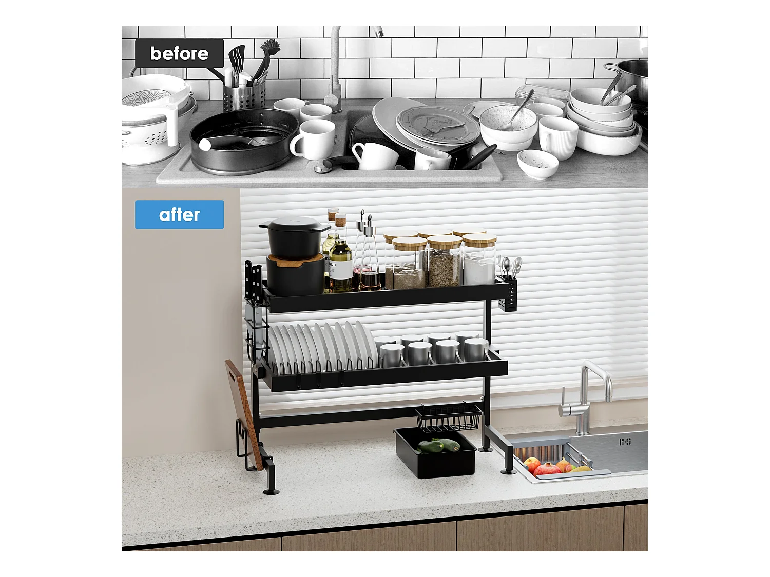 Égouttoir à Vaisselle en INOX, pour Comptoir de Cuisine et Évier -65cm