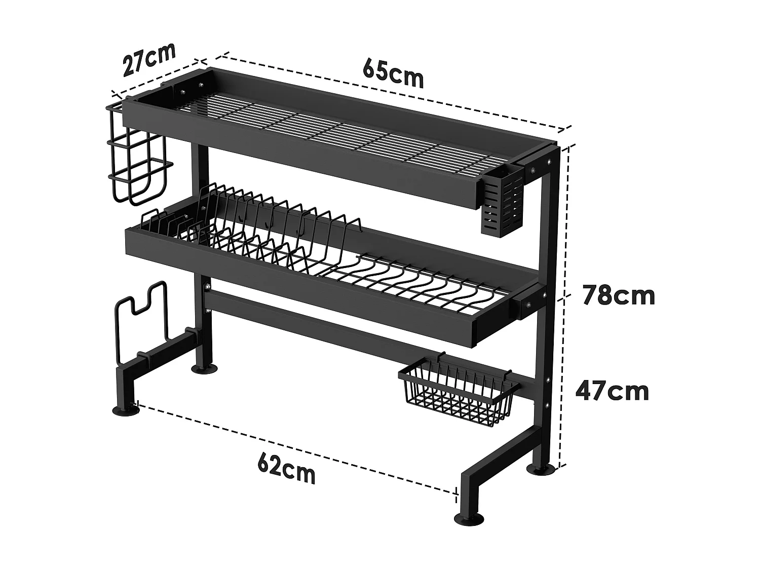 Égouttoir à Vaisselle en INOX, pour Comptoir de Cuisine et Évier -65cm