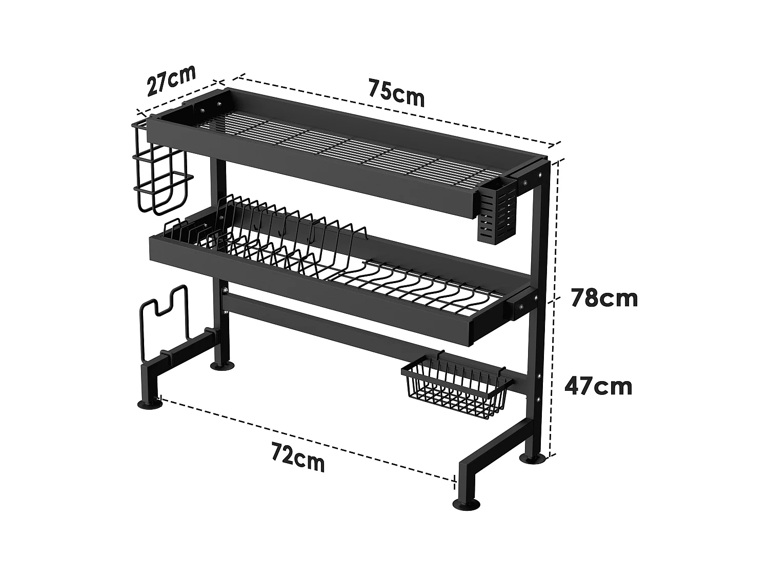 Égouttoir à Vaisselle en INOX, pour Comptoir de Cuisine et Évier -75cm