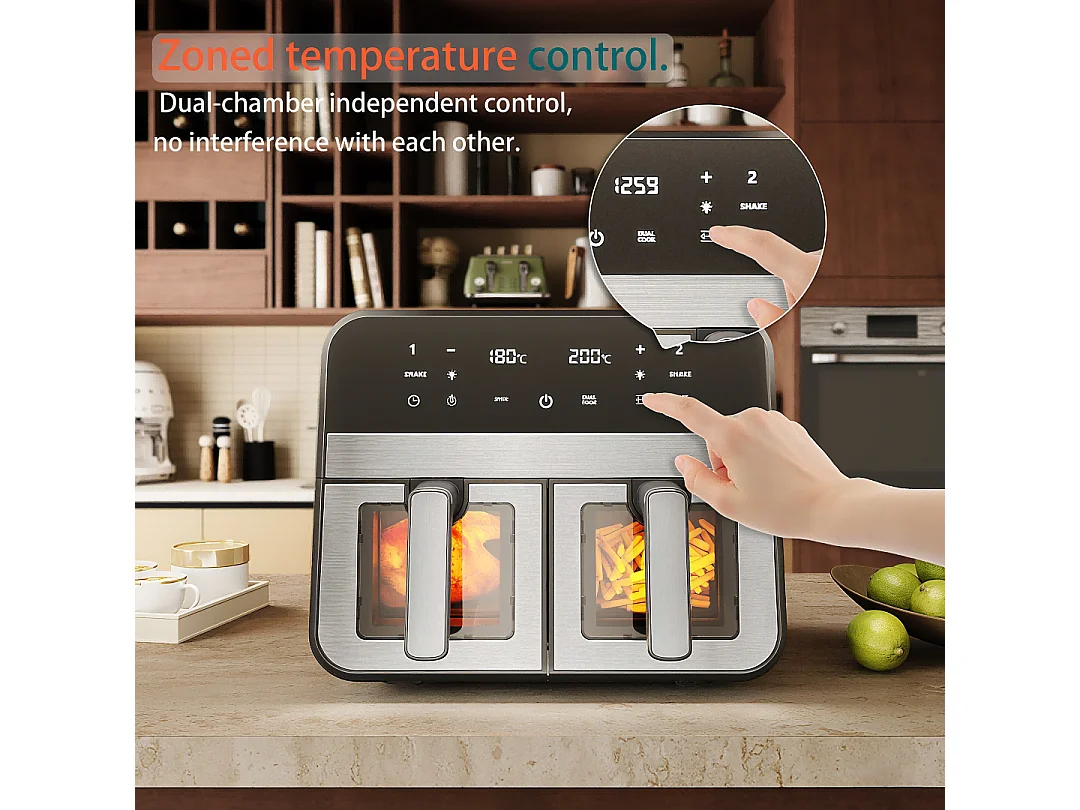 Friteuse sans Huile, Écran Tactile, Alerte aux tremblements, Noir