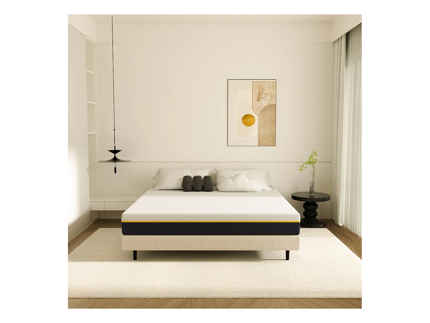 Tweepersoonsmatras van schuim voor volwassenen, 160*200 cm, 17 cm dik