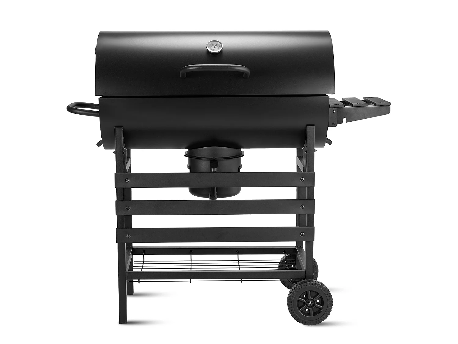 Gril à charbon de bois, gril à charbon de bois XXL avec couvercle, thermomètre, tiroir à cendres,