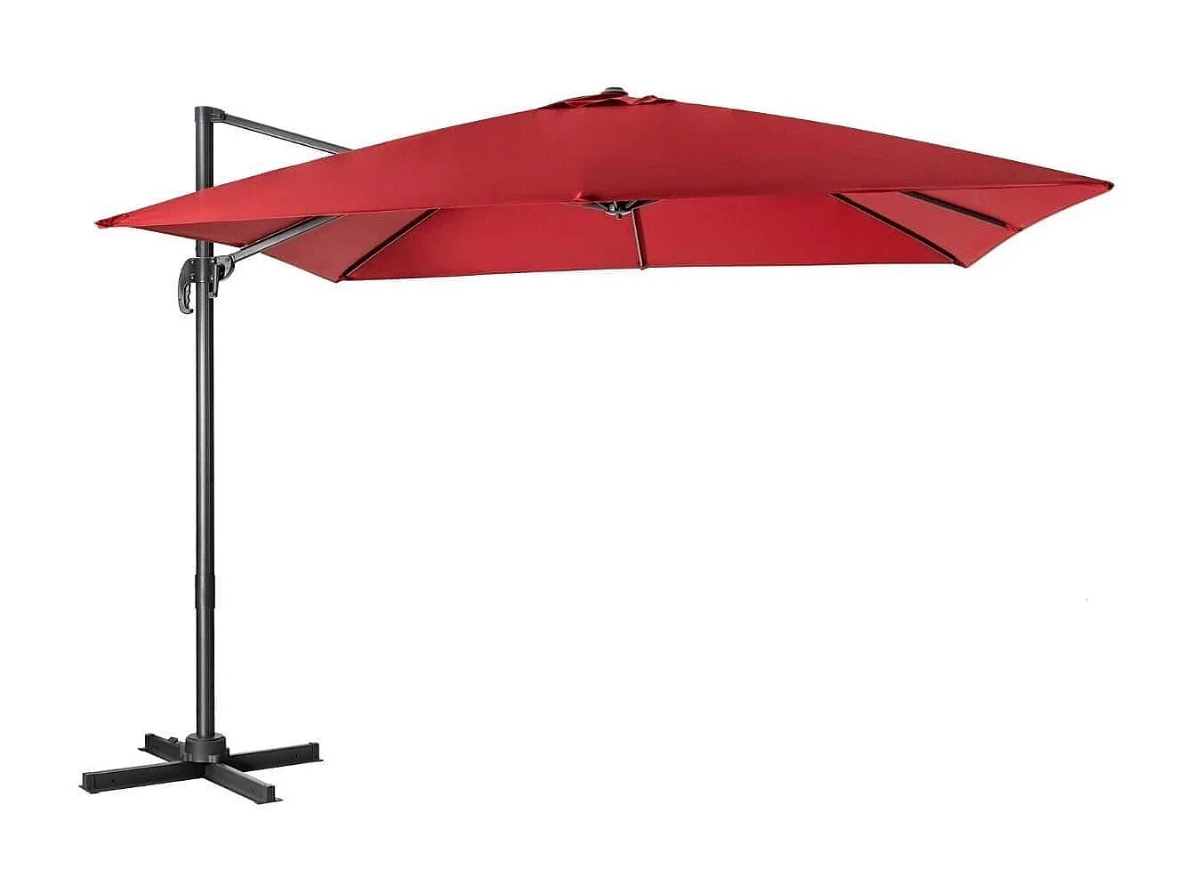 Ombrellone 300 cm per cortile con 3 inclinazioni e rotazione a 360°, Ombrellone da esterno con 8 stecche Vinaccia