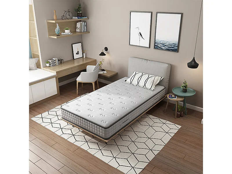 Matelas mousse 90x190cm, mousse Confort ferme Epaisseur 22 cm