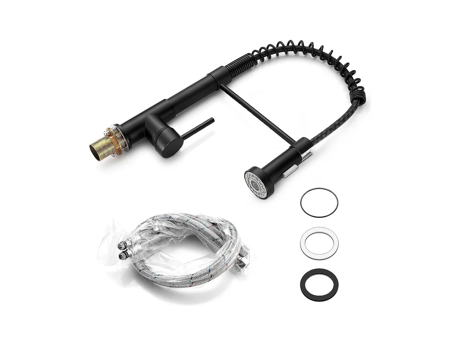 Keukenkraan met douchekop, 360¡ã draaibare kraan, zwart