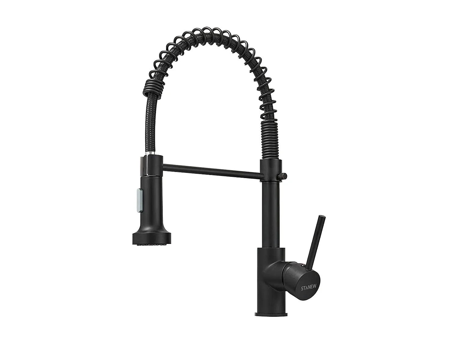 Mitigeur cuisine avec douchette, Robinet à 360°, Noir