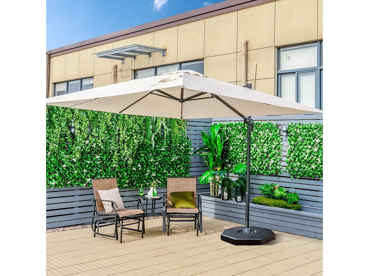 Ombrellone 300 cm per cortile con 3 inclinazioni e rotazione a 360°, Ombrellone da esterno con 8 stecche Beige