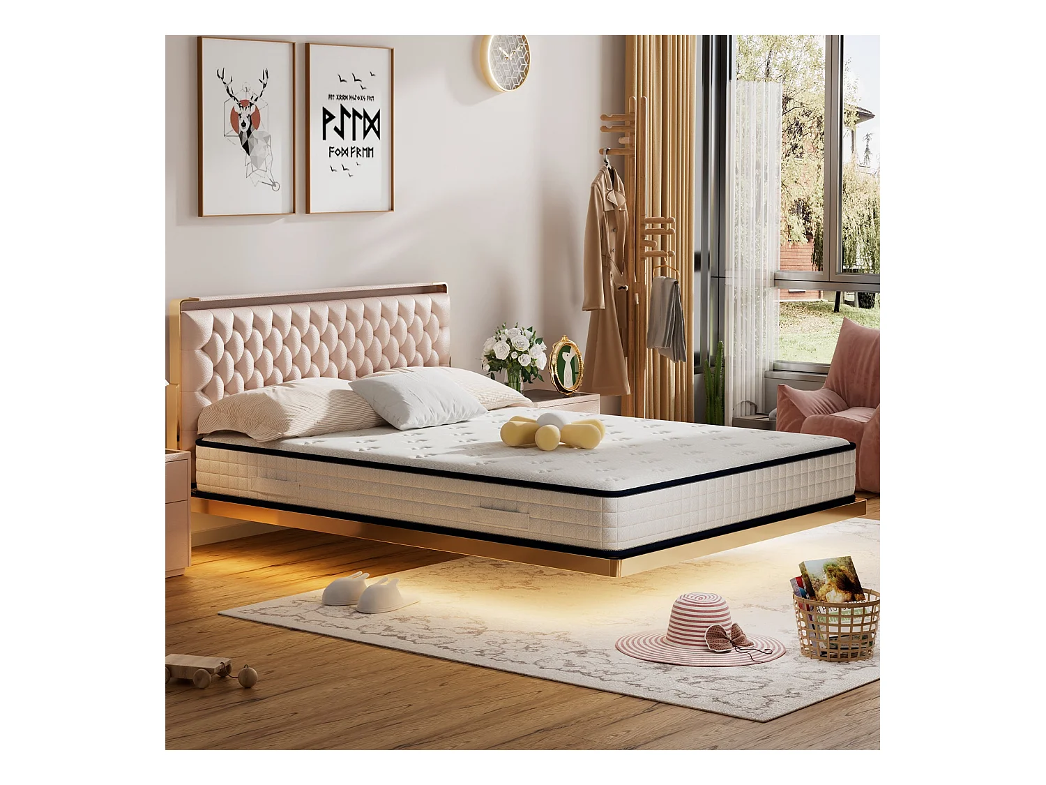 Matelas en mousse 90x190cm, Épaisseur 22 cm