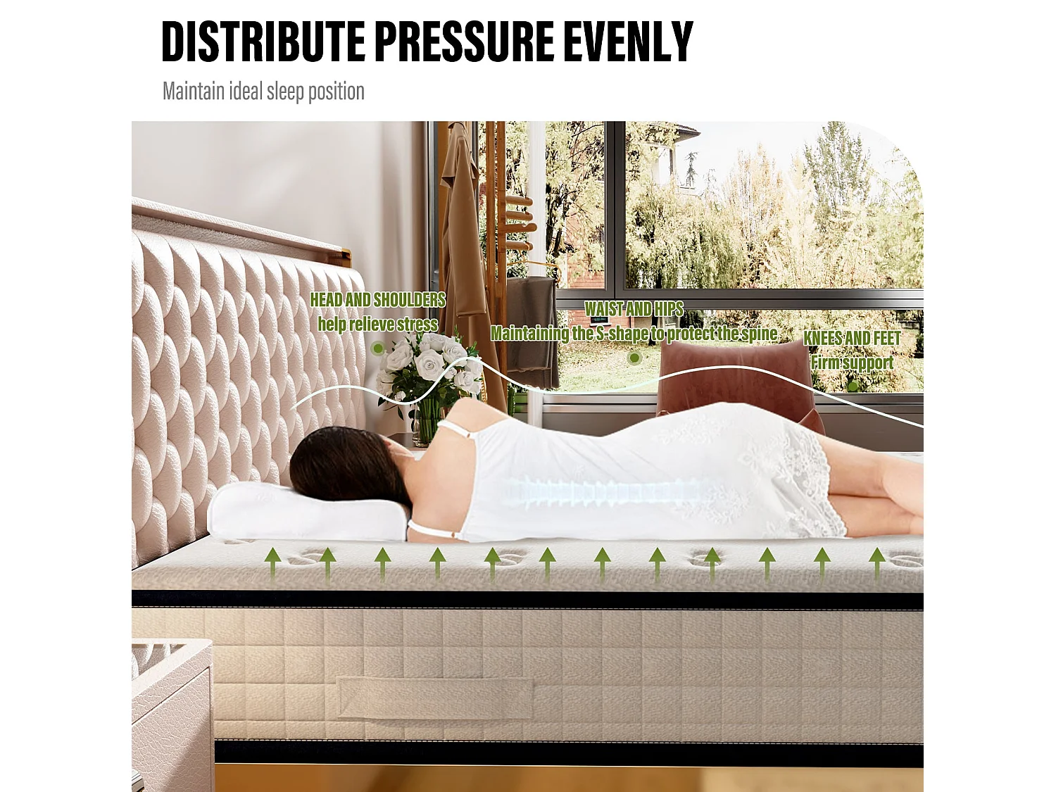 Matelas en mousse 90x190cm, Épaisseur 22 cm