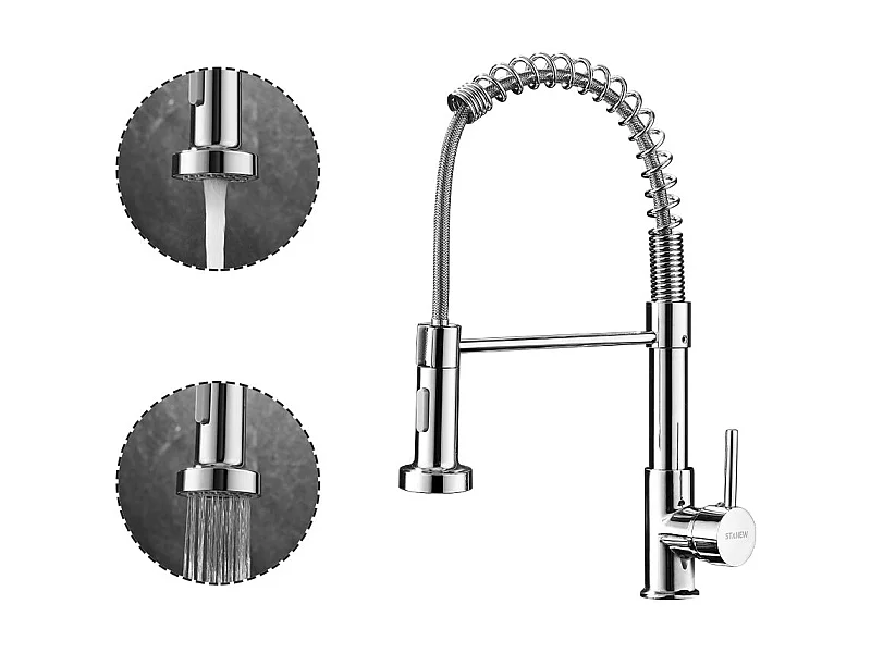 Keukenmixer met 360¡ã-douchekop, zilver