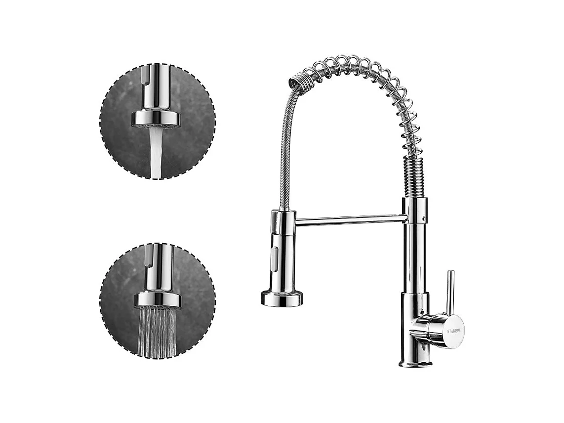 Keukenmixer met 360¡ã-douchekop, zilver