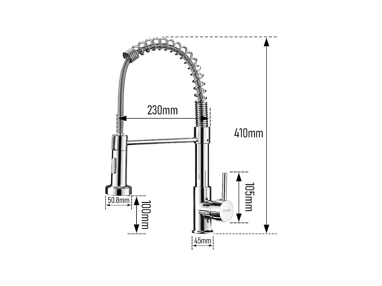 Keukenmixer met 360¡ã-douchekop, zilver