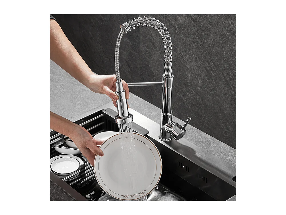 Keukenmixer met 360¡ã-douchekop, zilver