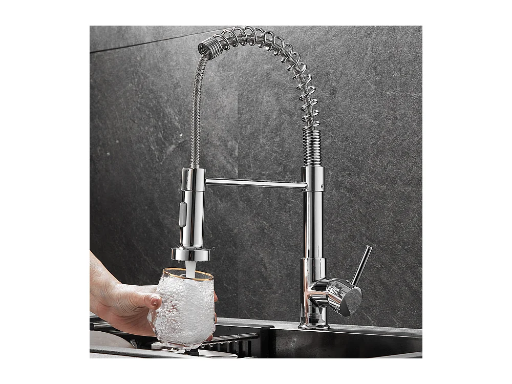 Keukenmixer met 360¡ã-douchekop, zilver