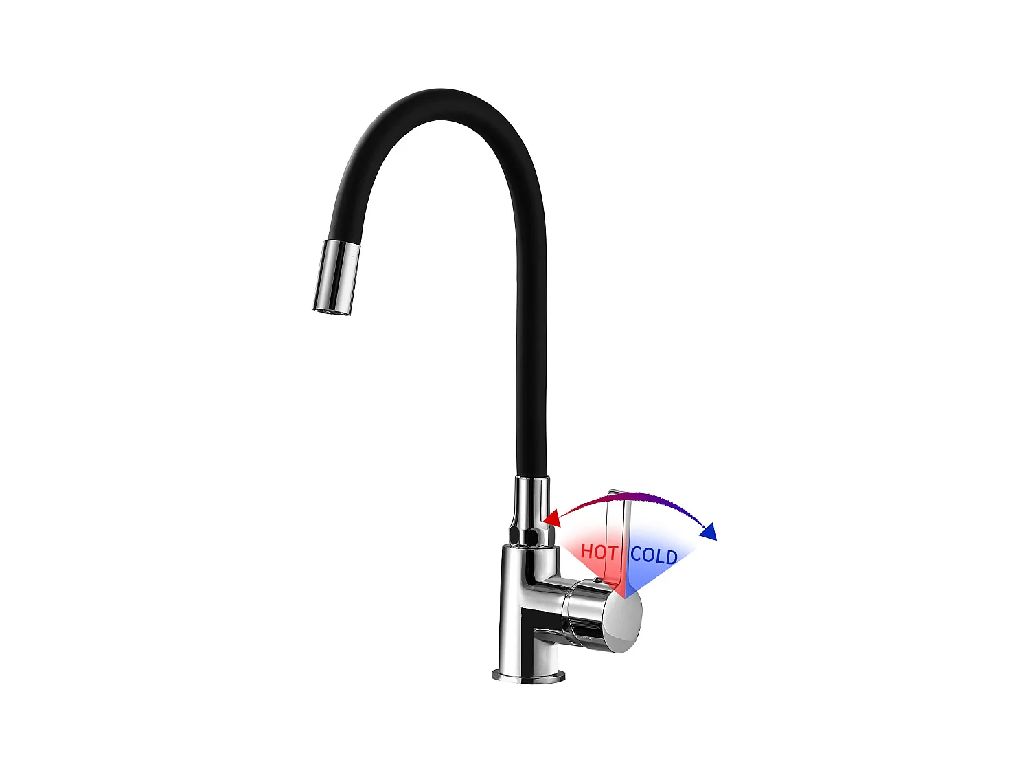 Flexibele keukenkraan, 360¡ã draaibaar, zwart