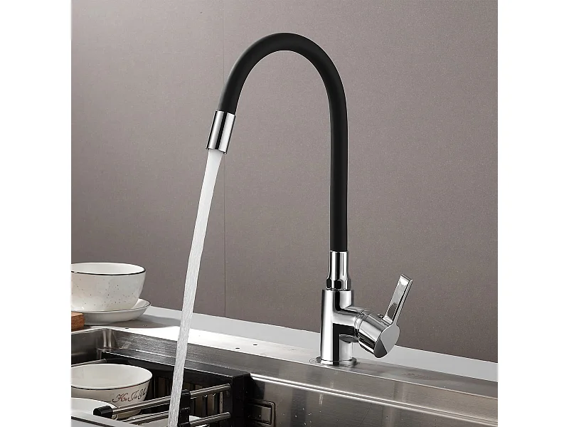 Robinet de Cuisine Flexible Rotatif à 360 °, Noir