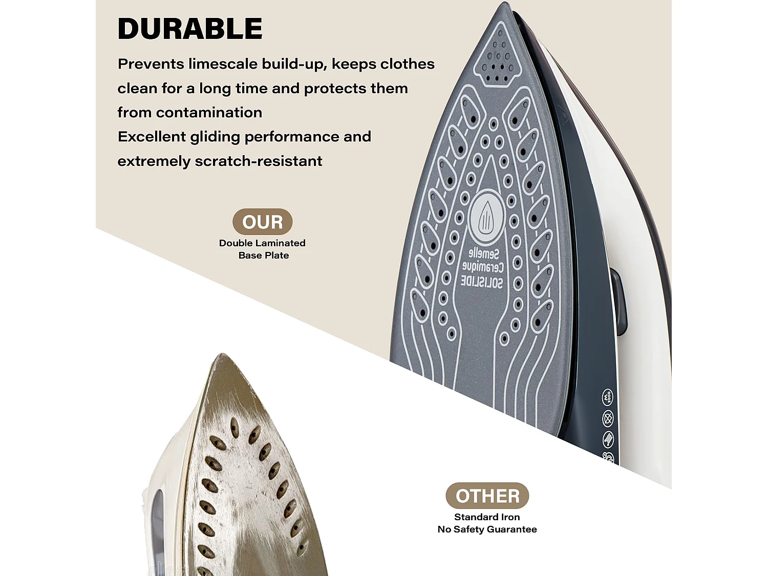 Centrale Vapeur, Fer à Repasser, Superpression 8 Bars, Vapeur Continue 120g±15g/min, Réservoir D'eau 1.9L, 3000W, Collecteur De Calcaire Amovible