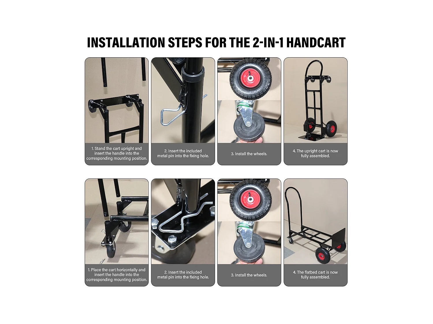 Chariot Pliable 2 en 1 Multifonction, Chariot à Plateforme,Capacité de Charge de 250 kg