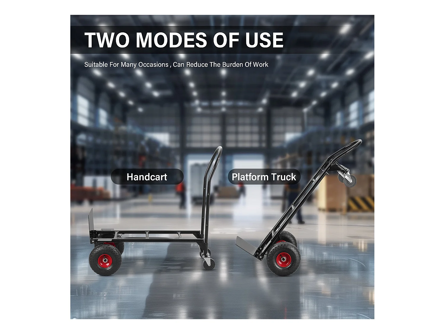 Chariot Pliable 2 en 1 Multifonction, Chariot à Plateforme,Capacité de Charge de 250 kg